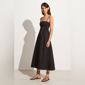 Faithfull the Brand Marieka Midi Dress Black 6 Medium